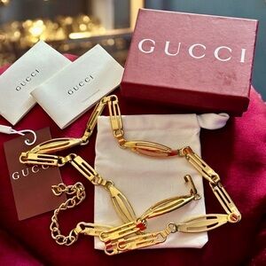 Gucci Gold Belt with box and paperwork